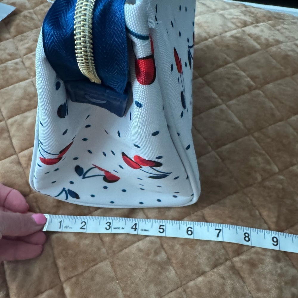 Kate Spade White and Blue Tote Bag with Cherry Print-insulated/mesh pocket too🍒 - Picture 6 of 12